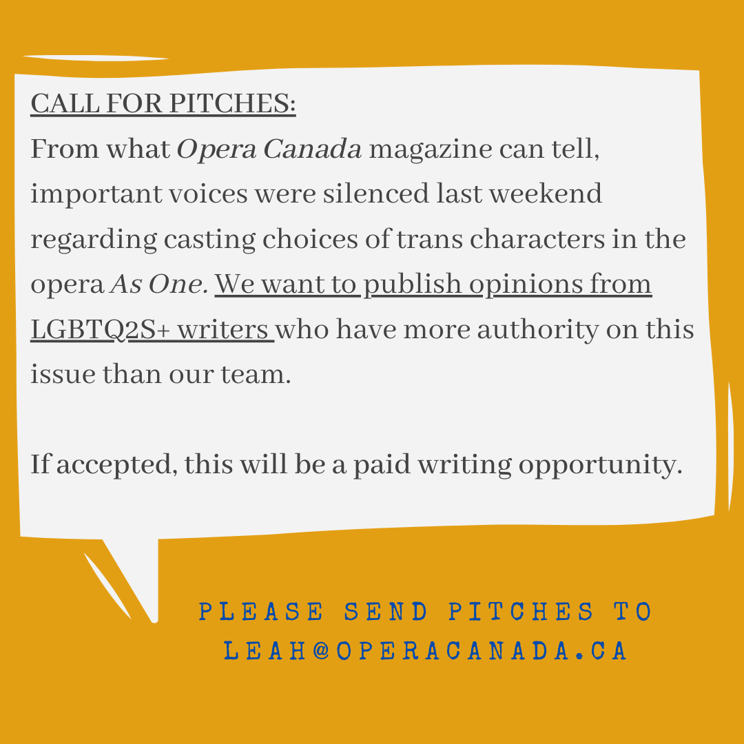 Call For Pitches from LGBTQ2S+ writers